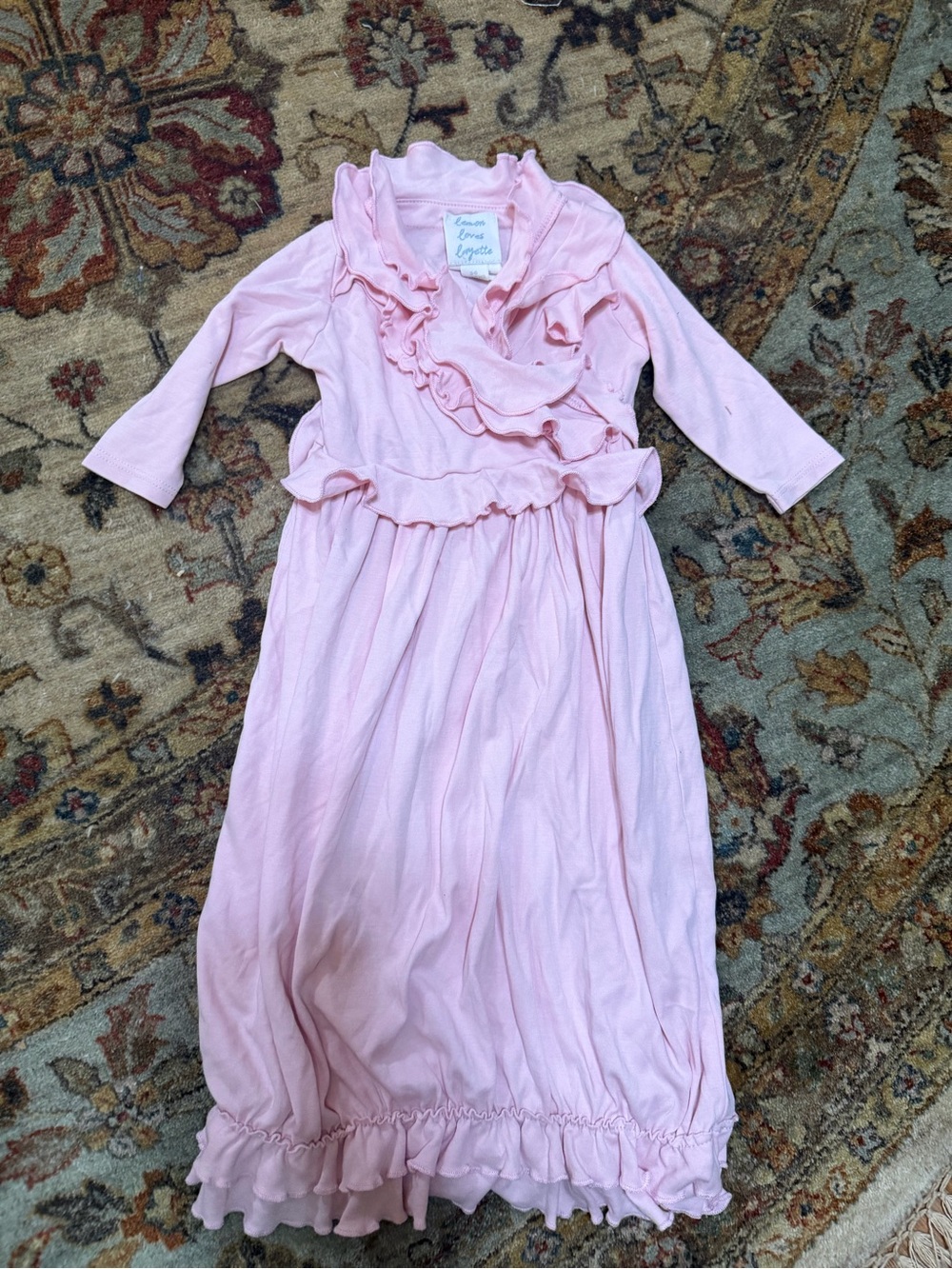 Serena & Lily Pink Ruffle-Trim Girls One-Piece Dress